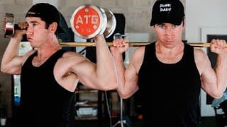 ATG-style Shoulder Press with Dumbbells or Barbell