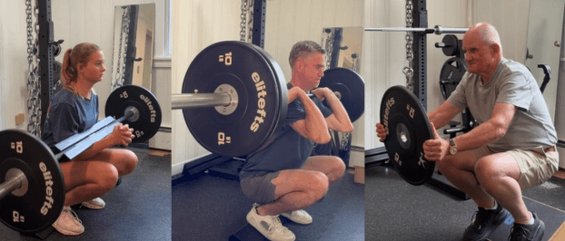 Family Full Squat Example with Ages 14, 49 & 78